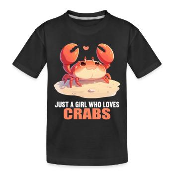 Krabbe Krabben - Kinder Premium Bio T-Shirt - Schwarz - Vorne