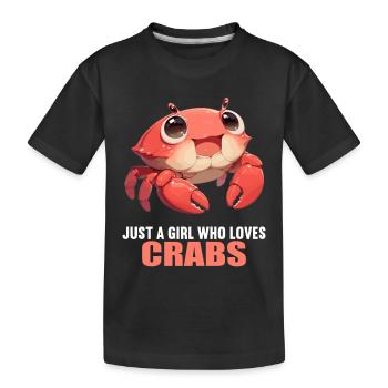 Krabbe Krabben - Kinder Premium Bio T-Shirt - Schwarz - Vorne