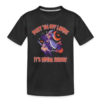 Dépoussiérez-les mesdames C’est la saison d’équitation Hexenflug - T-shirt bio Premium Enfant - noir - Devant