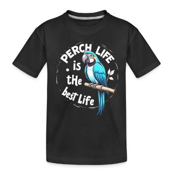 Papageienbesitzer Papageienleben Und Exotischer - Kinder Premium Bio T-Shirt - Schwarz - Vorne