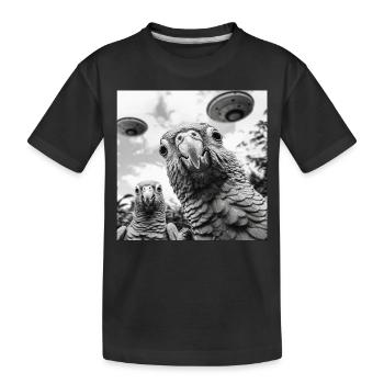 Sittiche - Kinder Premium Bio T-Shirt - Schwarz - Vorne