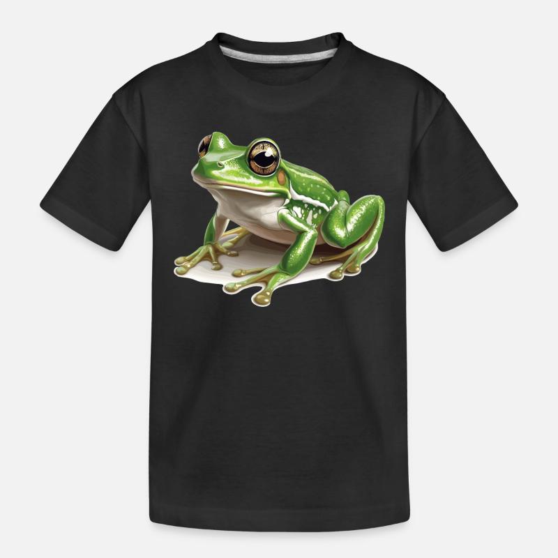 Frosch Frösche - Kinder Premium Bio T-Shirt - Schwarz