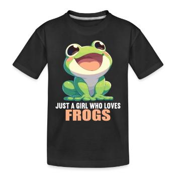 Frosch Frösche - Kinder Premium Bio T-Shirt - Schwarz - Vorne