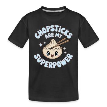 Dim-sum lovers of Chinese cuisine and dumplings - Kids' Premium Organic T-Shirt - black - Front