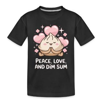 Dim-sum lovers of Chinese cuisine and dumplings - Kids' Premium Organic T-Shirt - black - Front