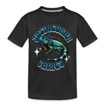 Iguana - Kids' Premium Organic T-Shirt - black - Front