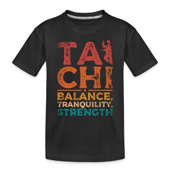 Tai chi équilibre, tranquillité, force - T-shirt bio Premium Enfant - noir - Devant