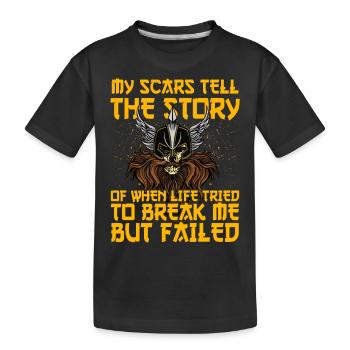Mes cicatrices racontent l’histoire de la vie - T-shirt bio Premium Enfant - noir - Devant
