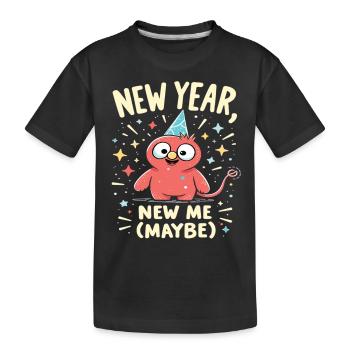 New Year New Me Maybe - Kids' Premium Organic T-Shirt - black - Front