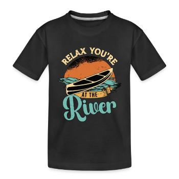 Canoë Se détendre Vous êtes à la rivière Aime pagayer - T-shirt bio Premium Enfant - noir - Devant