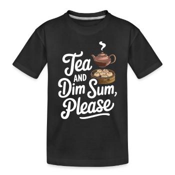 Dim-sum lovers of Chinese cuisine and dumplings - Kids' Premium Organic T-Shirt - black - Front