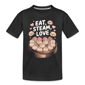 Dim-sum lovers of Chinese cuisine and dumplings - Kids' Premium Organic T-Shirt - black - Front