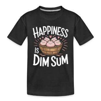 Dim sum lovers of Chinese cuisine and dumplings - Kids' Premium Organic T-Shirt - black - Front
