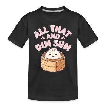 Dim sum lovers of Chinese cuisine and dumplings - Kids' Premium Organic T-Shirt - black - Front
