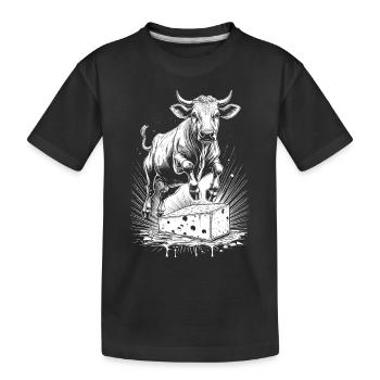 Käse-Kuh-Freude – Schweiz-Shirt - Kinder Premium Bio T-Shirt - Schwarz - Vorne
