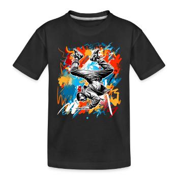 Breakdance - Kinder Premium Bio T-Shirt - Schwarz - Vorne