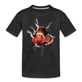 Clownfisch - Kinder Premium Bio T-Shirt - Schwarz - Vorne