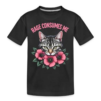 Rage Consumes Me Lustiges Katzenblümchen - Kinder Premium Bio T-Shirt - Schwarz - Vorne