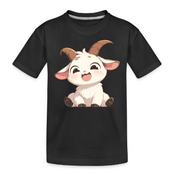 Ziegen Ziege - Kinder Premium Bio T-Shirt - Schwarz - Vorne