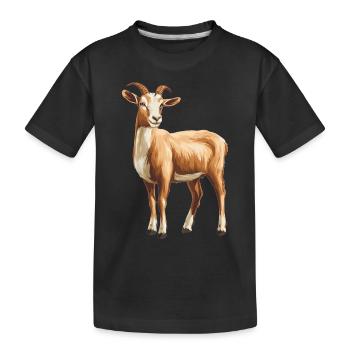 Ziegen Ziege - Kinder Premium Bio T-Shirt - Schwarz - Vorne