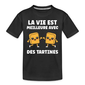 Tartine - T-shirt bio Premium Enfant - noir - Devant