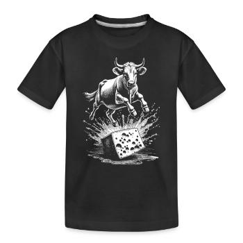 Cheese Cow Shirt : votre saut dans le plaisir de la raclette - T-shirt bio Premium Enfant - noir - Devant
