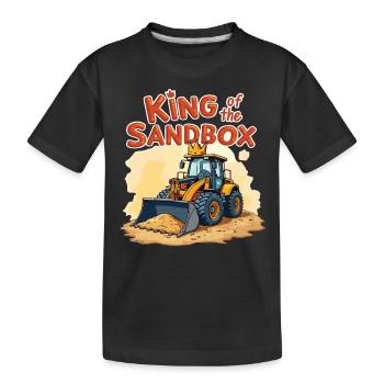 King of the Sandbox – Funny Excavator Kids - Kids' Premium Organic T-Shirt - black - Front