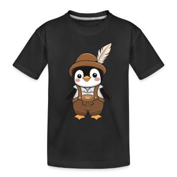 Drôle de pingouin en tenue bavaroise - T-shirt bio Premium Enfant - noir - Devant