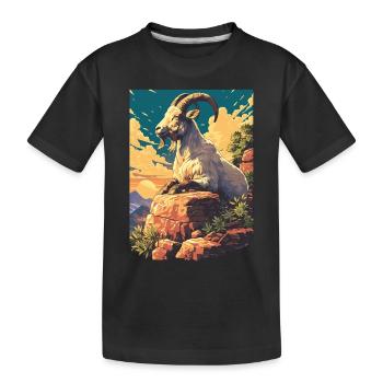 Ziegen Ziege - Kinder Premium Bio T-Shirt - Schwarz - Vorne