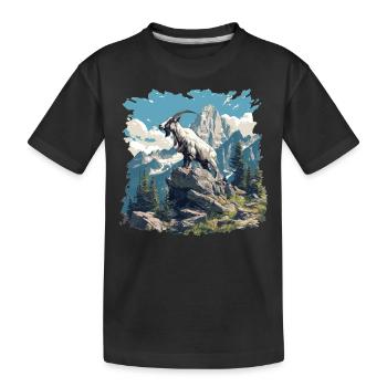 Ziegen Ziege - Kinder Premium Bio T-Shirt - Schwarz - Vorne