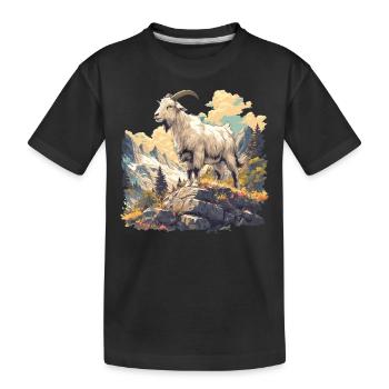 Ziegen Ziege - Kinder Premium Bio T-Shirt - Schwarz - Vorne