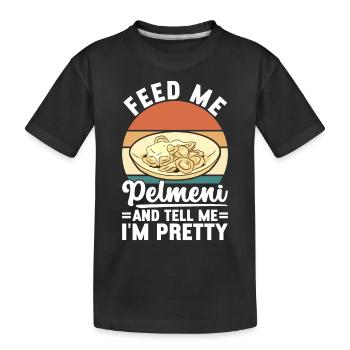 Pelmeni Russian Cuisine - Kids' Premium Organic T-Shirt - black - Front