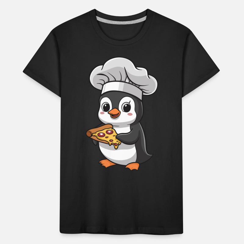 Pinguin Pizzabäcker Mit Pizza Kinder Premium Bio T-Shirt
