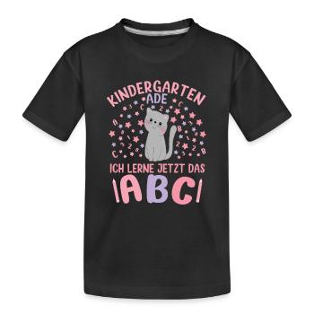 Bye Bye Kindergarten Kita Abgänger 2026 Mädchen - Kinder Premium Bio T-Shirt - Schwarz - Vorne