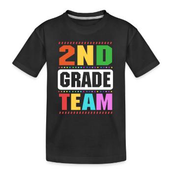 2nd Grade - Kids' Premium Organic T-Shirt - black - Front