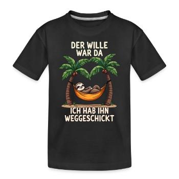 paresseux disant lève-tard déclaration bureau fatigué - T-shirt bio Premium Enfant - noir - Devant