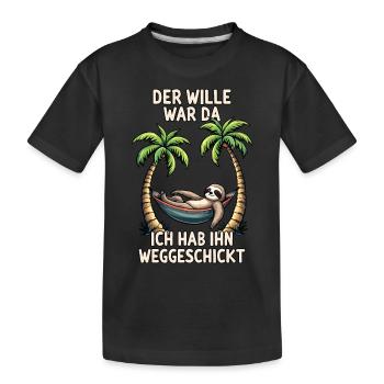 paresseux disant lève-tard déclaration bureau fatigué - T-shirt bio Premium Enfant - noir - Devant