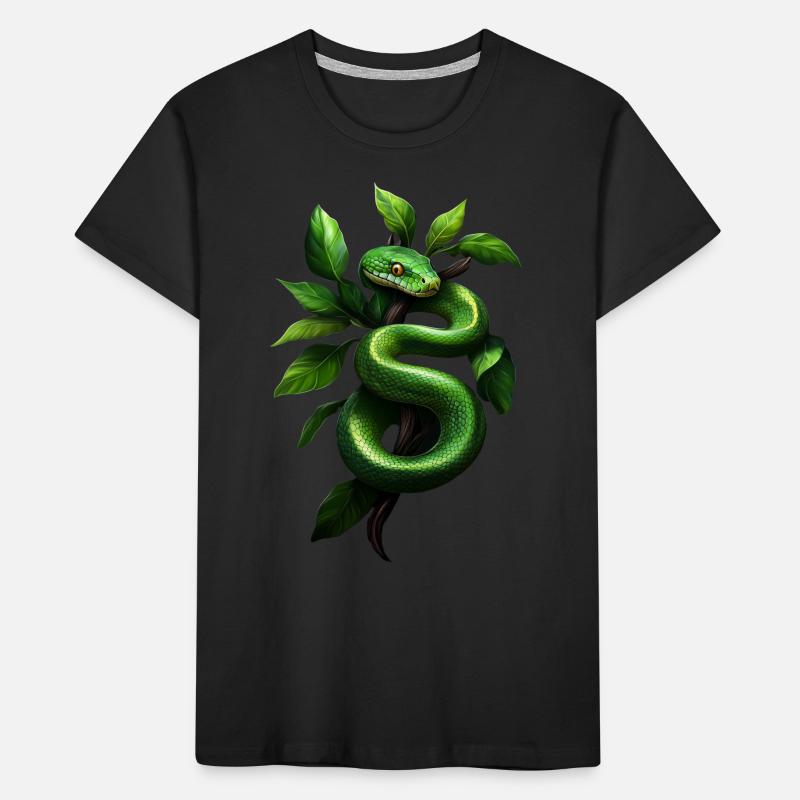Green Tree Python Snakes Lover Terrarium Kids' Premium Organic T-Shirt