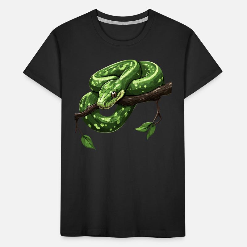 Green Tree Python Snakes Lover Terrarium Kids' Premium Organic T-Shirt