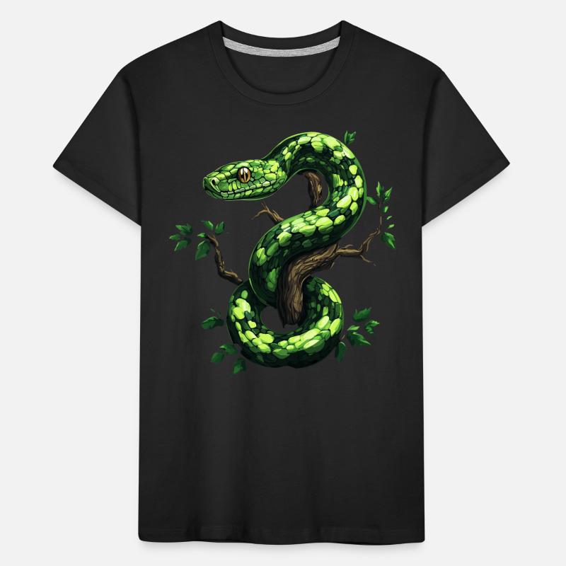 Green Tree Python Snakes Lover Terrarium Kids' Premium Organic T-Shirt