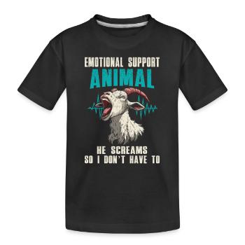 Soutien émotionnel Une chèvre animale crie pour moi - T-shirt bio Premium Enfant - noir - Devant