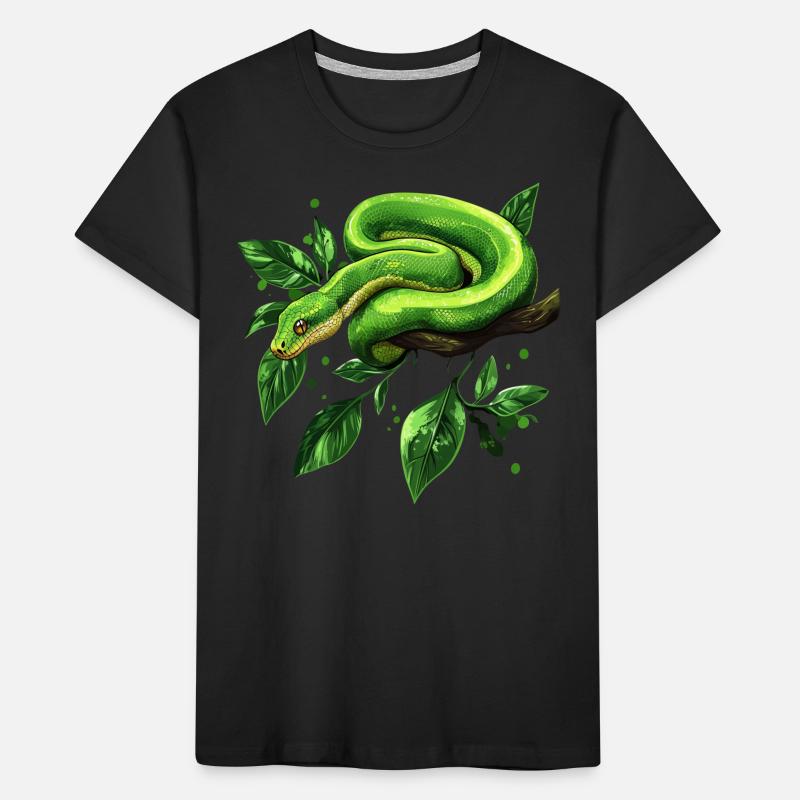 Green Tree Python Snakes Lover Terrarium Kids' Premium Organic T-Shirt
