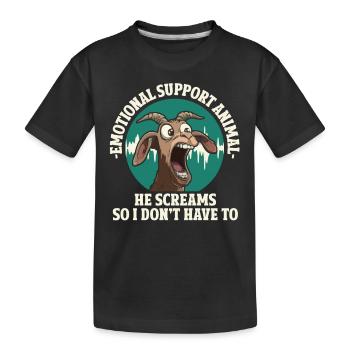 Emotional Support Animal Geiß Schreien - Kinder Premium Bio T-Shirt - Schwarz - Vorne