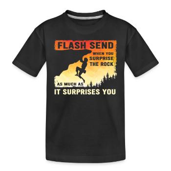 Boulderer Flash Send Bouldern - Kinder Premium Bio T-Shirt - Schwarz - Vorne
