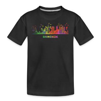 Bangkokische Skyline Bangkok - Kinder Premium Bio T-Shirt - Schwarz - Vorne