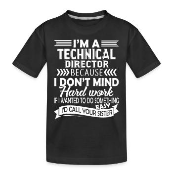 Technical Director Proud Technical Director - Kids' Premium Organic T-Shirt - black - Front