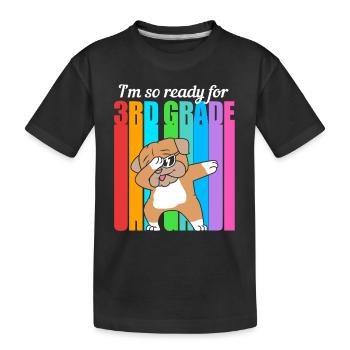 3rd Grade - Kids' Premium Organic T-Shirt - black - Front