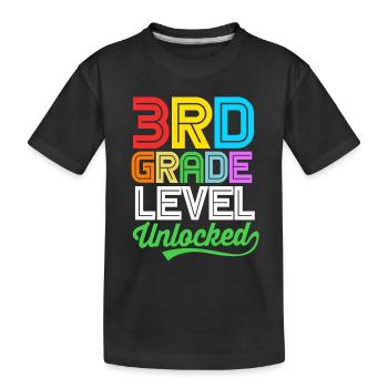 3. Klasse - Kinder Premium Bio T-Shirt - Schwarz - Vorne