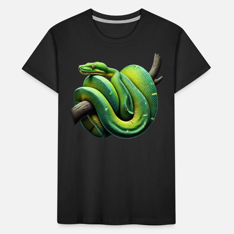 Green Tree Python Snakes Lover Terrarium Kids' Premium Organic T-Shirt