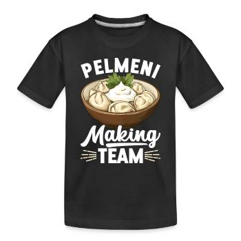 Pelmeni Russian Cuisine - Kids' Premium Organic T-Shirt - black - Front